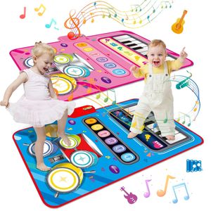 2 I 1 Musikaliska leksaker för småbarn Piano Keyboard Jazz Drum Music Sensory Play Mat Baby Toddlers Instrument Education 240112