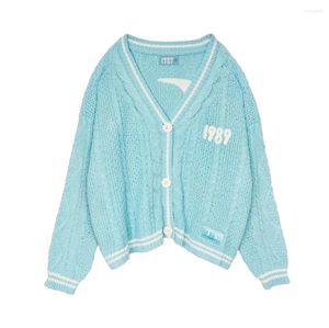 여자 니트 1989 니트 스웨터 공식 민속 가디건에서 영감을받은 상품 자켓