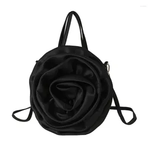 Kvällspåsar 3D Rose Clutch Banket Prom Party Bag Handväska axel