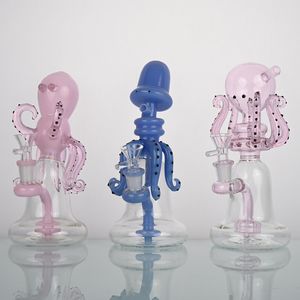 Vendita al dettaglio Vivid Octopus Modello 3 colori Vetro Fumatori Narghilè Bong/Vetro Narghilè fatto a mano/Durevole vetro lavabile Narghilè Acqua Bong