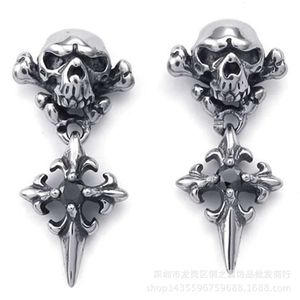 Brincos de designer de marca de luxo para mulheres CH Chromes Cross Jewerlry Titanium Steel Skull Heart Ear Ring Girl Eardrop EarStud Valentine Gift frete grátis 6JIL