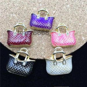 Collane con ciondolo 50 pezzi Moda Donna Borsa Goccia d'olio Gioielli Charms Lega Fai da te Catena del telefono Portachiavi Bracciale Collana Orecchino Pendenti in metallo NA32