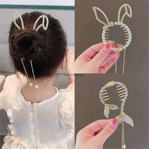 Nya hårtillbehör Wecute Shiny Angel Wing Animal Ears Hair Clip Elegant Tassel Pearl Hairpins Ponony Bun pannband för kvinnor Girl Hair Accessorie