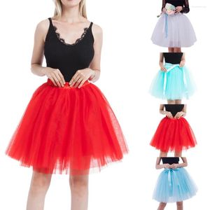 Saias vestidos de festa mulheres verão vintage tule saia adulto fantasia ballet dancewear traje vestido de baile mini 3 camada princesa