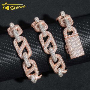 Modna biżuteria Naszyjnik Infinity Moissanite Kubańczyk Złoty Gra Diamond Iced Out Lart Link dla mężczyzn