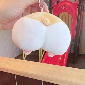 Cute Dog Butt Plush Keychains 10cm Soft Corgi Dog Cat Butt Plush Pendants Bags Keychain Hanging Decor Gifts for Kids Adults