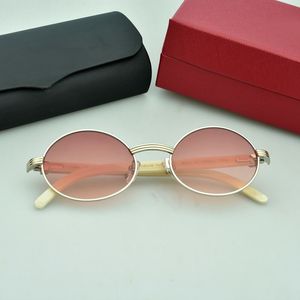 Óculos de sol clássicos de alta qualidade com perna de chifre natural T7550178 Processo de galvanoplastia de duas cores Confortável de usar Negócios de luxo requintados