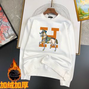 2024 Spring Autumn Cartoon Letter Print Mans Hoodies Cotton Pullover Fashion Jackets O-Neck Långärmad herrtröjor HSCW0013