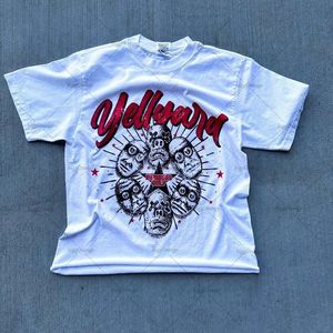 American Street Vintage Small Head Letter Print T-shirt Men Y2K GOTH HARAJUKU Fashion Sweatshirt Par Overized Loose 240113