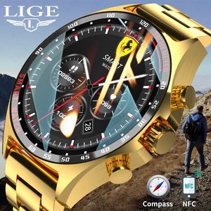 LIGE Smart Watch 400mAh Outdoor Compass Positioning Men's NFC Access Control IP68 Waterproof Fitness Health Smartwatch 240112