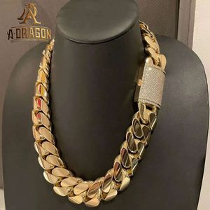 Conjunto de pinos banhados a ouro maciço Vvs Moissanite de 18 mm com diamante Miami Cuban Link Chains com certificado