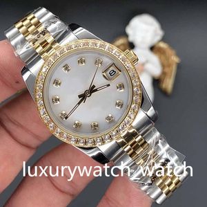 19 Renkli Lady İzle 31mm Başkan Diamond çerçeve kabuğu Yüz Kadınlar Paslanmaz Saatler En Düşük Fiyat Bayanlar Hediye Kutusu ile Otomatik Mekanik Kol saati