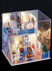 1set Cute DIY Dollhouse Miniature Furniture Kit Toys Assembly Building Doll House Wood Toys For Children Birthday Birthday Gift 205175432