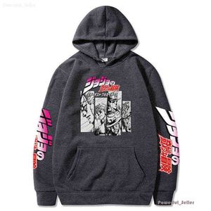 Harajuku Jojo Bizarre Adventure Hoodie Anime japonês Homens/mulheres Moletom de manga comprida Tops Desenhos animados Hip Hop Roupas vintage 2024 Terça-feira Ess 2097