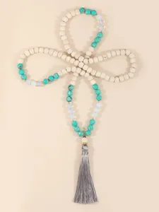 Ожерелья с подвесками OAIITE 8 мм, зеленое ожерелье с императорским опалом и камнем, мужское деревянное ожерелье из бисера, женское йога-баланс, классическая модная цепочка для свитера