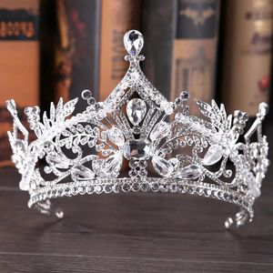 Copricapo vintage grande corona da sposa strass matrimonio reale corone regina principessa cristallo barocco festa di compleanno diademi per la sposa dolce 16 1