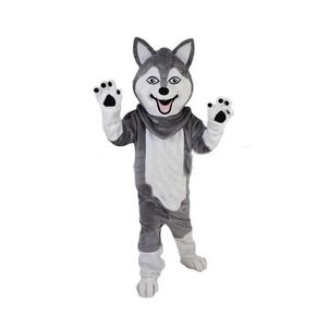 Ny Wolf Fursuit Dog Fox Mascot Costumes Christmas Fancy Party Dress Cartoon Character Outfit Dräkt Vuxna Size Carnival Easter Advertising