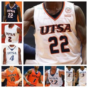 Benutzerdefiniertes UTSA Roadrunners Basketball-Trikot, NCAA-Trikot mit Nähten, beliebiger Name, Nummer, Männer, Frauen, Jugend, bestickt, 2 Carlton Linguard Jr., 1 Ivy-Curry, 5 Adante' Holiman