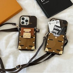 Designer Luxury Crossbody Wallet Phone Cases for iPhone 15 15pro 15promax 14promax 14pro 14 13promax 13pro 12pro 11promax 11 Case Card Holder Fashion Handbag case