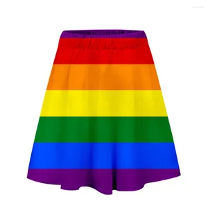 Gonne Arcobaleno Elastico in vita Primavera Autunno Gonna lunga Moda Lgbt Gay Love Lesbian Design Stampa Falda Verano 2024 Mujer