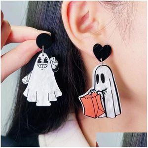 Halloween Character Castle Ghost Acrylic Earrings For Cute Accessories Drop Delivery Dhsfc