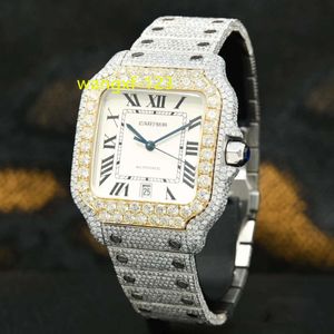 Factory Price Luxury Customize Hip Hop 아이스 아웃 VVS Moissanite Diamond Mechanical Watch와 GRA 인증