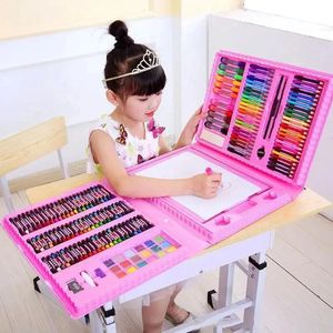 Zeichenbrett-Set für Kinder, Kunstmalerei-Set, Aquarell, Bleistift, Buntstift, Wasserstift, Zeichenbrett, Gekritzelbedarf, Lernspielzeug für Kinder 240112