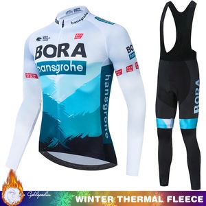 Ciclismo 2024 UCI BORA Completo da uomo Jersey Inverno Termico Bici da strada Uniforme per vestiti da bicicletta Camicetta in pile Abbigliamento Costume Uomo 240112