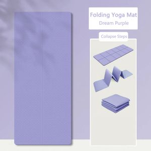 Vikbar fitness yogamat tpe meditation pad antisp andas andas gymnastik chockabsorbering för hemgymn officiell 240113