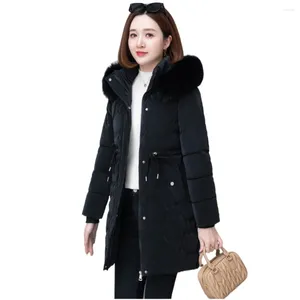 Женские тренчи, зимние куртки с капюшоном для женской одежды, поступление 2024 года, длинное стеганое пальто, теплая женская модная мягкая одежда