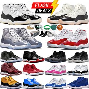 11 11S basketskor för män Kvinnor Gratitude Cherry Concord 72-10 Cool Grey Gamma Blue Bred Heiress Night Maroon Velvet Mens Womens utomhussport Sneakers