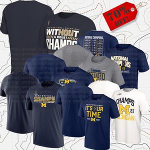 Män kvinnor märke fans usa michigan wolverines college fotboll playoff 2023 nationella mästare toppar tees vuxna dam sport kort ärm t-shirt