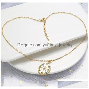 Anhänger Halsketten Mode High-End-Party Halskette Oval Farbige Zirkon Retro Damen Schmuck Großhandel Drop Lieferung Dhoah