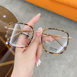 Sonnenbrillenrahmen Legierung Anti Blaues Licht Lesebrille Rahmen Frauen Brillen Quadrat Computer Gaming Brillen Für Männer Augenschutz Dekor