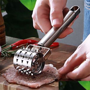 Fleisch Geflügel Werkzeuge Edelstahl Fleischklopfer Chopper Roller Hammer Für Steak Knock-Sided Schweinefleisch Stampfer Kochen Küche Drop De Dhetk