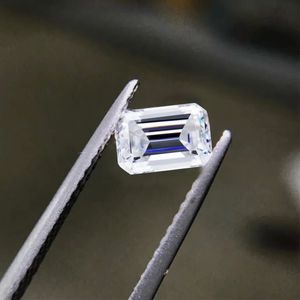 Luźne kamienie szlachetne Stone 02CT do 10ct D Color VVS1 Emerald Cut Diamond Lab Excellent Women Jewelry Materiał Kamienie 240112