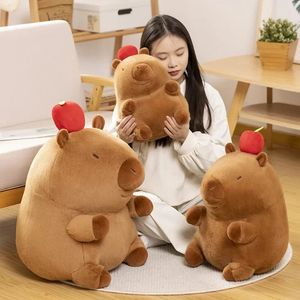 Simulazione paffuto capibara bambole peluche realistico animale di peluche soffice cartone animato cuscino di tiro morbido giocattoli per bambini per ragazze regali 240113