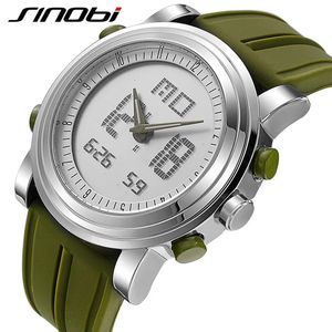 Sinobi Sports Watches Men Dual Display Analog Digital LED Electronic Quartz armbandsur Multifunktionell vattentät klocka 240112