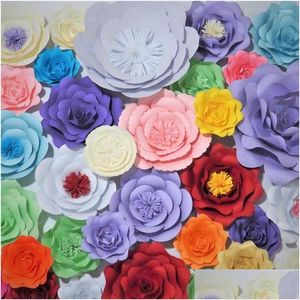 Decorative Flowers & Wreaths Decorative Flowers 2023 Set Of 33 Nt Paper For Wedding Event Party Backdrops Decorations Shop Mall Deco M Dhwas