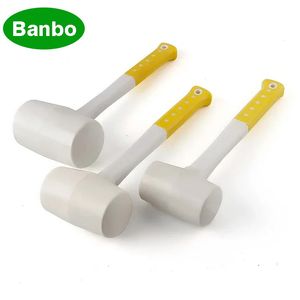 Heavy Duty 1Pcs White Rubber Hammer Ceramic Tile plastic glue installation hammers 55mm 60mm 70mm Diameter with Non-slip Handle 240112