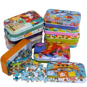 New Other Toys Hot New 60 Pieces Wooden Puzzle Toys for Children Cartoon Vehicle Animal Wood Jigsaw Baby Learning Educational Toy Kids Gift