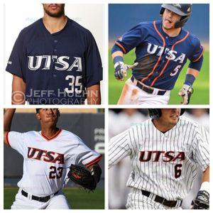 Anpassad UTSA Roadrunners Baseball Jersey Alla sömda herrkvinntröjor 1 Matt King 2 Isaiah Walker 3 Antonio Valdez 4 Tye Odom 5 Josh Killeen 6 Ryan Beaird