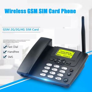 Accessories Russian English GSM 900 1800MHz SIM Card Fixed Phone With FM Radio Call ID Handfree Landline Phones Wireless Telephone Home