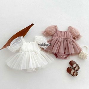 Strampler Neugeborenes Baby Mädchen Tüll Strampler Kleid Puffärmel Overall Säugling Kleinkind Karneval Einteiler Hochzeit Geburtstag Babykleidung 3-18Mvaiduryb