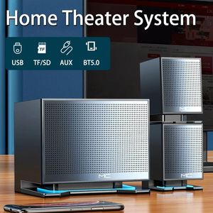 Högtalare 2022 LED -datorkombination Högtalare Aux USB Wired Wireless Bluetooth Audio Home Theater