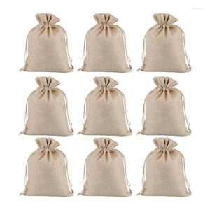 Gift Wrap 12-Piece Christmas Drawstring Bag Packaging Breathable Storage Spring Festival Beige Candy