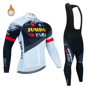 겨울 사이클링 의류 Tricuta Man 완료 2023 Jumbo Visma Sports Set Jersey MTB 남자 정장 자전거 의상 Bib Bycicle Male Pro 240112