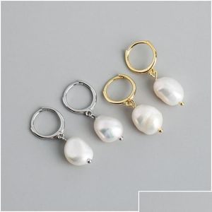 Hoop Huggie Hoop Hie Authentic 925 Sterling Sier Irregar Pearl Earrings For Women Party Gift Drop Delivery Jewelry Jewelar Earring Dhpsm