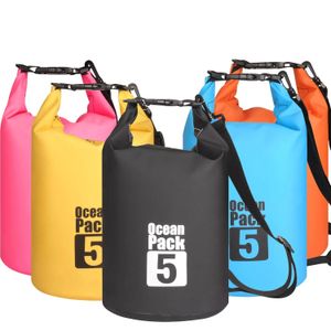 バッグ5L防水耐水性ドライバッグサック収納パックポーチ水泳屋外カヤックカヌーリバートレッキングボート