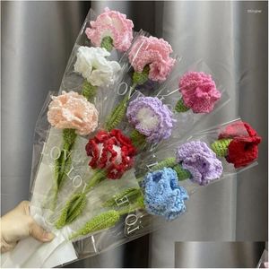 Decorative Flowers Wreaths Carnations Cloghet Bouquet Artificial For Bride Party Decor Mothers Day Valentines Gifts Drop Delivery Home Otiss